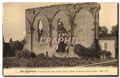 Saint Amilion Cartes postales Grandes murailles Restes du couvent des Jacobins