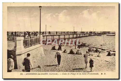 Andernos les Bains Cartes postales Coin de la plage et la jetee promenade