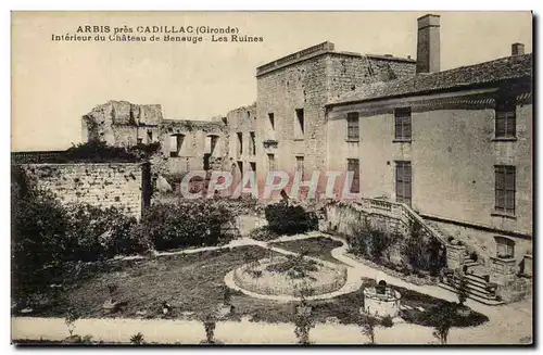 Arbis pres CAdillac Ansichtskarte AK Interieur du chateau de Benauge Les ruines