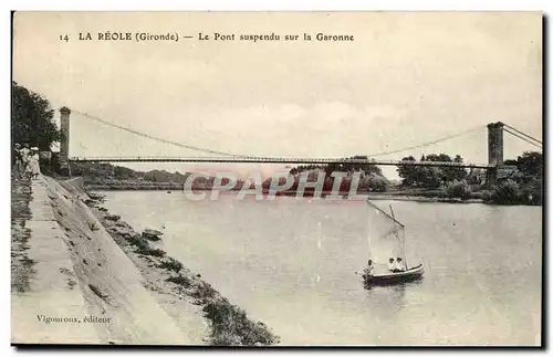 La Reole Ansichtskarte AK Le pont suspendu sur la Garonne