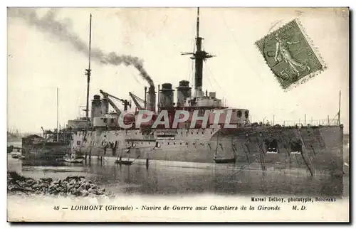 Lormont Cartes postales Navire de guerre aux chantiers de la gironde (cuirasser)