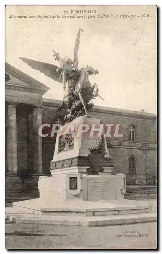 Bordeaux Cartes postales Monument aux enfants de la Gironde morts pour la patrie en 1870 1871