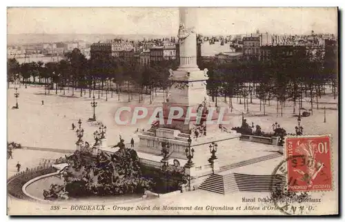 Bordeaux Cartes postales Groupe nord du monument des Girondins et allees de Tourny