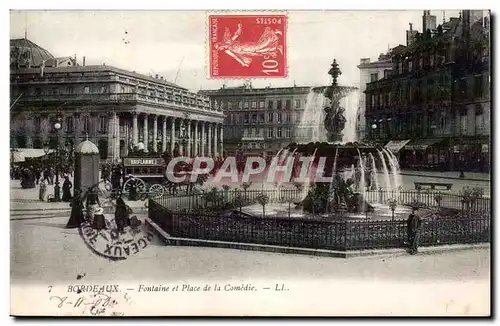 Bordeaux Cartes postales Fontaine et place de la Comedie