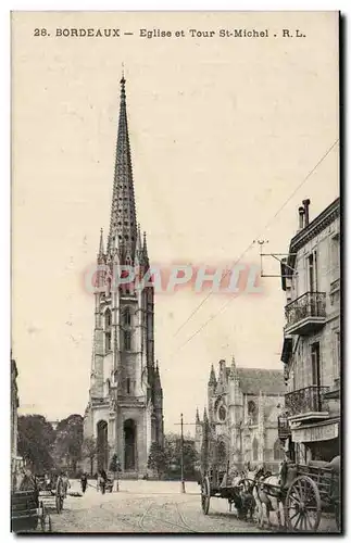 Bordeaux Cartes postales Eglise et tout Saint Michel (animee)