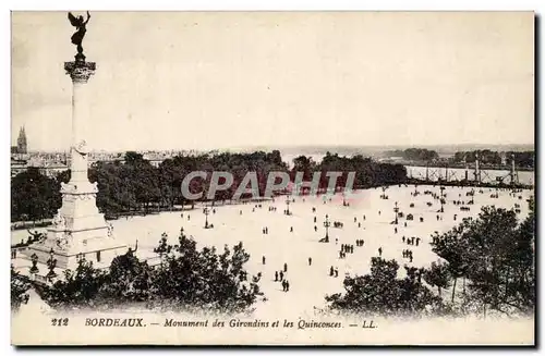 Bordeaux Cartes postales Monument des Girondins et les Quinconces