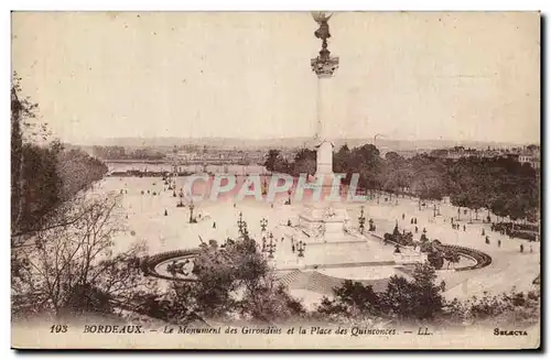 Bordeaux Cartes postales Le Monument des Girondins et la Place des Quinconces