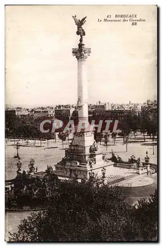 Bordeaux Cartes postales Le monument des Girondins