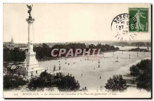 Bordeaux Cartes postales Le monument des Girondins et la place des Quinconces