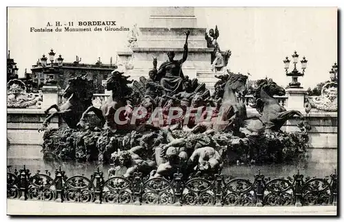 Bordeaux Cartes postales Fontaine du Monument des Girondins