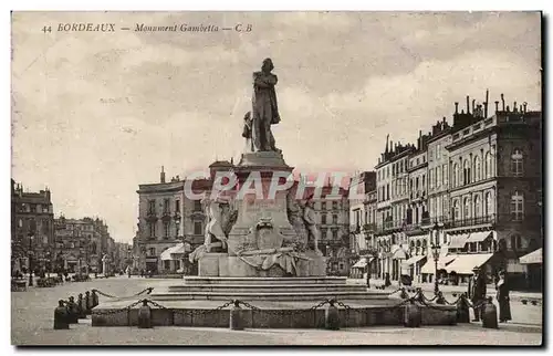 Bordeaux Cartes postales Monument Gambetta