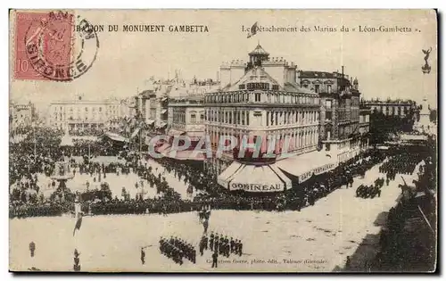 Bordeaux Ansichtskarte AK Inauguration du monument Gambetta Le detachement des marins du Leon Gambetta