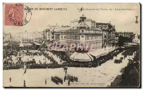 Bordeaux Cartes postales Inauguration du monument Gambetta Le detachement des marins du Leon Gambetta