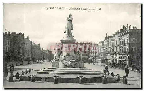 Bordeaux Cartes postales Monument Gambetta