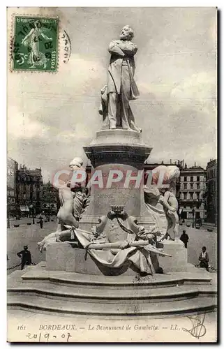 Bordeaux Ansichtskarte AK Le monument de Gambetta