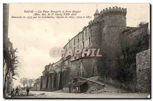 Cartes postales Bazas Les vieux remparts et porte Gisquet