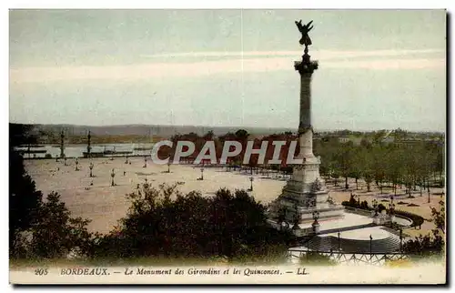 Cartes postales Bordeaux Le monument des Girondins et les Quinconces