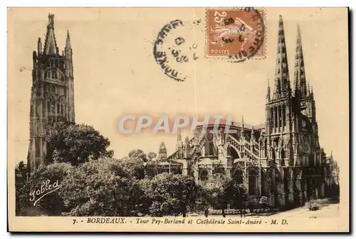 Cartes postales Bordeaux Tour Pey Berland et cathedrale Saint Andre