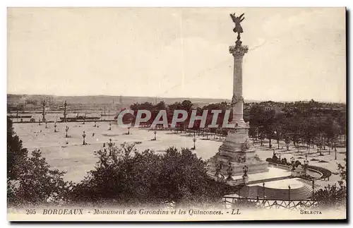 Bordeaux Cartes postales Monument des Girondins et les Quinconces