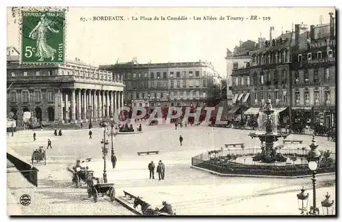 Bordeaux Cartes postales La place de la comedie Les allees Tourny