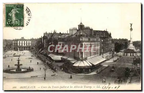 Bordeaux Cartes postales Cours du XXX juillet et les allees de Tourny