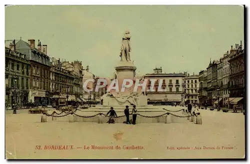 Bordeaux Cartes postales Le monument de Gambetta