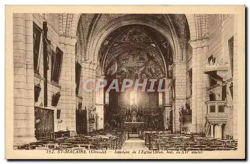 Ansichtskarte AK Saint Macaire Interieur de l&#39eglise