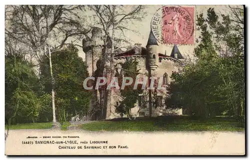 SAvignac sur l&#39isle pres Libourne Ansichtskarte AK Chateau de SAvignac et son parc