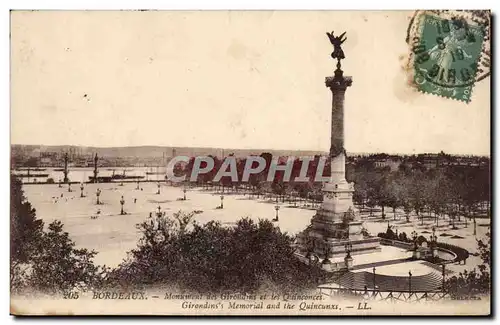 Bordeaux Cartes postales Monument des Girondins et les Quinconces