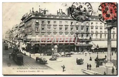 Bordeaux Cartes postales Cours de l'intendance et Place de la comedie