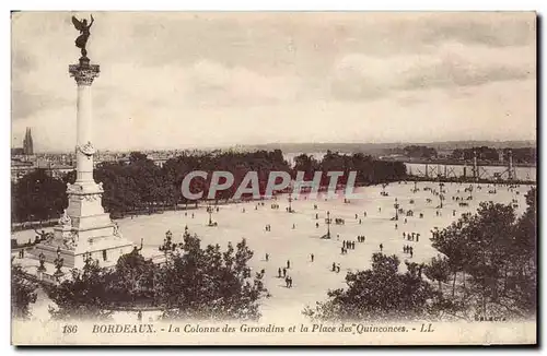 Bordeaux Cartes postales Colonne des Girondins et la place des Quinconces