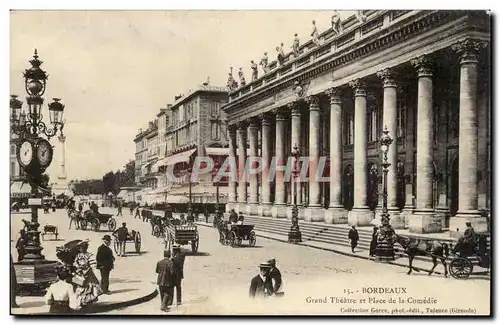 Bordeaux Ansichtskarte AK Grand theatre et place de la comedie