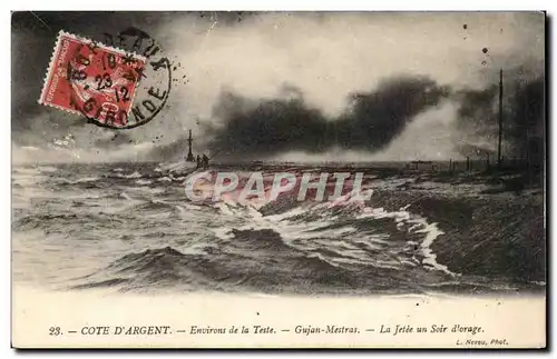 Cote d'Argent Cartes postales Environs de la Teste Gujan mestras La jetee un soir d'orage