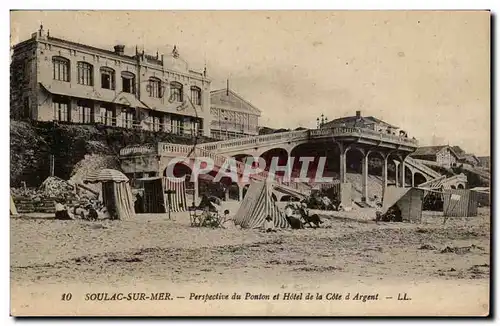 Cartes postales Soulac sur mer Perpective du ponton et l'hotel de la cote d'argent