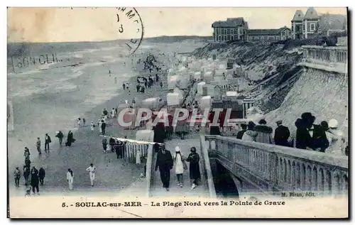 Cartes postales Soulac sur mer La plage nord vers la pointe de Grave