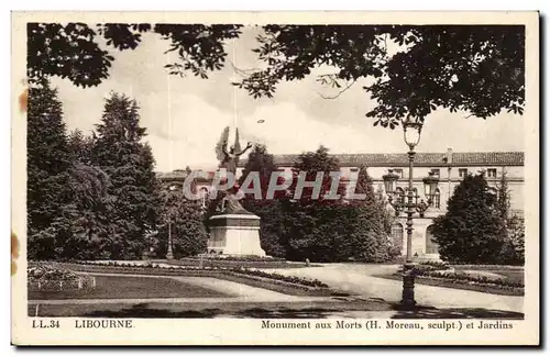 Ansichtskarte AK Libourne Monument aux morts et jardins