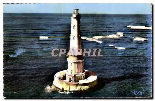 Moderne Karte Phare de Cordouan En pleine maree Vue aerienne (lighthouse)