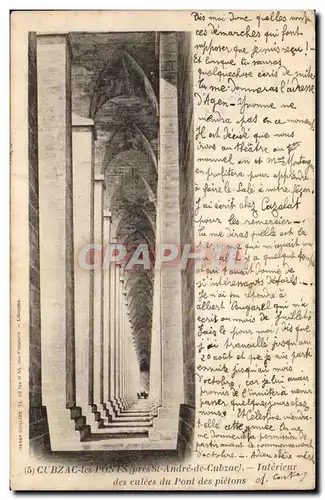 Cartes postales Cubzac les Ponts Interieur des culees du pont aux pietons