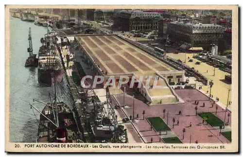 Cartes postales Bordeaux Port autonome Les quais Vue plongeante Les nouvelles terrasses des Quinconces