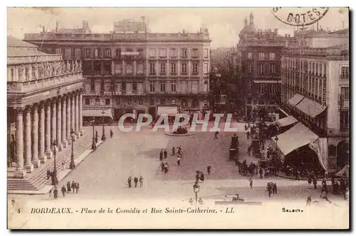 Cartes postales Bordeaux place de la Concorde et rue Sainte Catherine