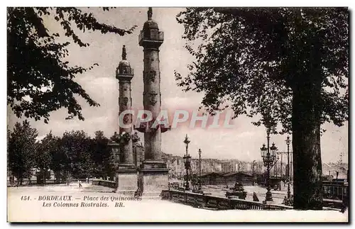 Cartes postales Bordeaux Place des Quinconces Les colonnes rostrales