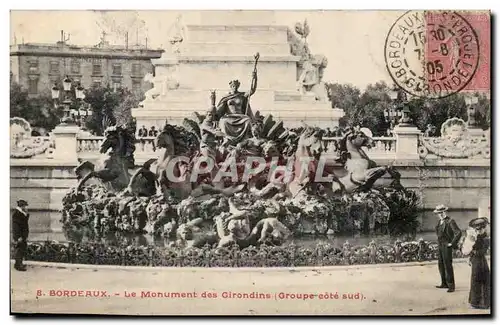 Cartes postales Bordeaux Le monument des girondins (groupe cote sud)