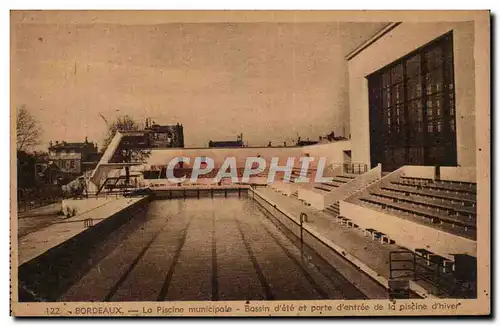 Bordeaux Cartes postales La piscine municipale Bassin d'ete et porte d'entree de la piscine d'hiver