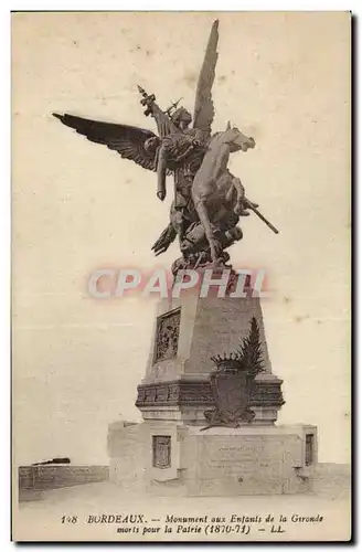 Bordeaux Cartes postales Monument des enfants de la Gironde morts pour la patrie (1870 1871)