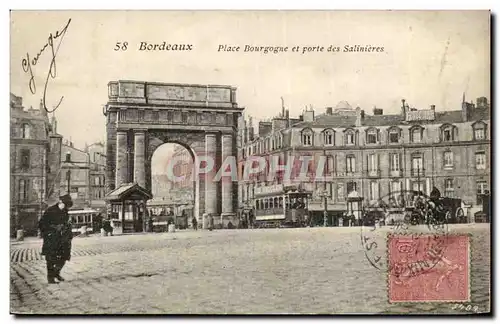 Bordeaux Ansichtskarte AK Place Bourgogne et porte des Salinieres