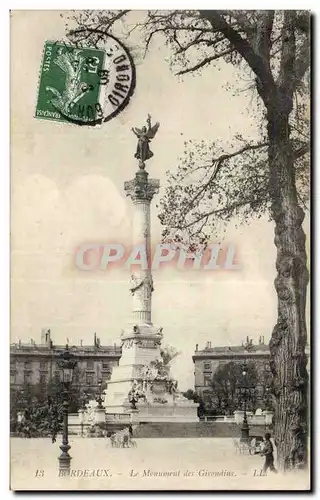 Bordeaux Cartes postales Le monument des Girondins