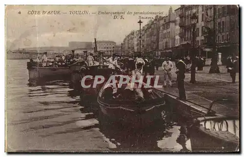 Toulon Cartes postales Embarquement des permissionnaires