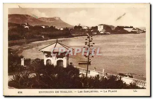 Environs de Toulon Ansichtskarte AK Les Sablettes La plage