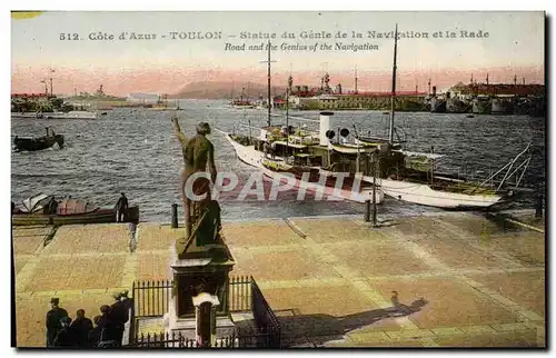 Toulon - Statue de Genie de la Navigation et la Rade Ansichtskarte AK