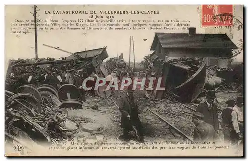 Villepreux les Clayes - La Catastrophe 18 Juin 1910 une equipe d&#39ouvriers Cartes postales TOP